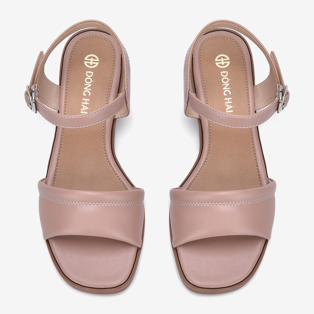 Giày sandal nữ Đông Hải quai ngang gót giả gỗ - S32B9