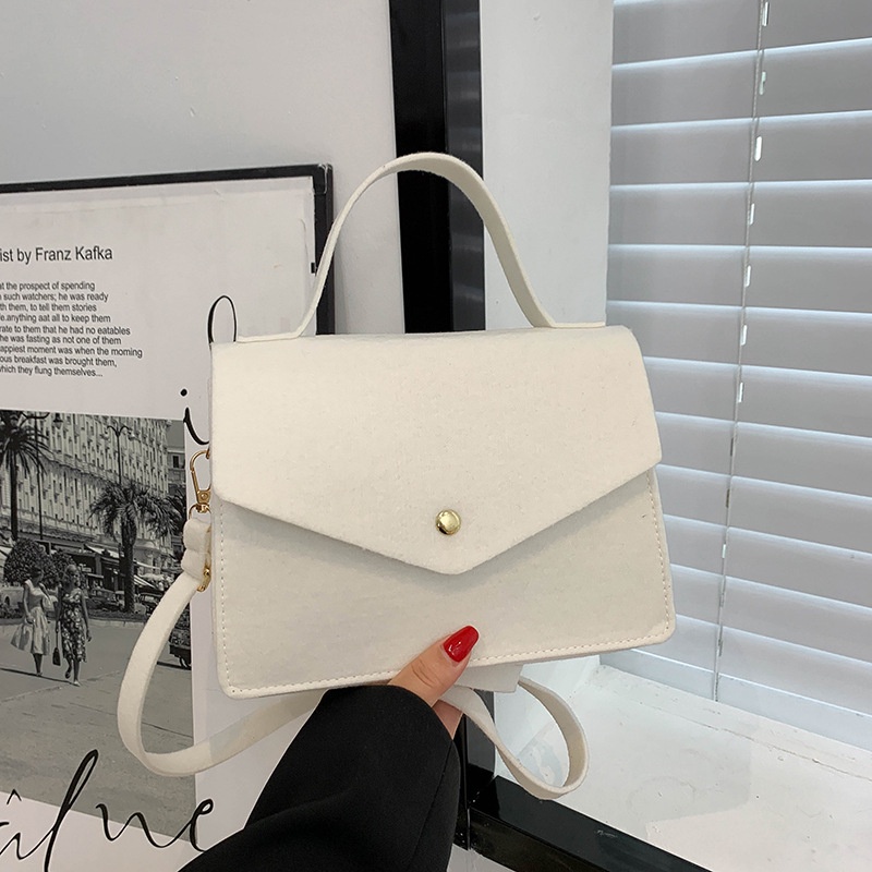 Mischa Túi Đeo Chéo Vai Nhỏ Màu Trơn Bằng Vải Không Dệt Phong Cách Phương Tây Đơn Giản Dễ Phối Đồ