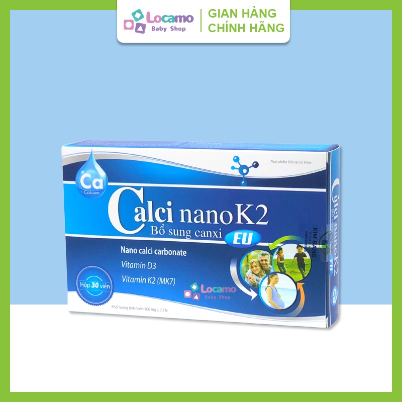 Calci Nano K2 Bổ sung canxi vitamin D3 Giúp phát triển chiều cao Xương răng chắc khỏe Hỗ trợ làm giảm nguy cơ còi xương