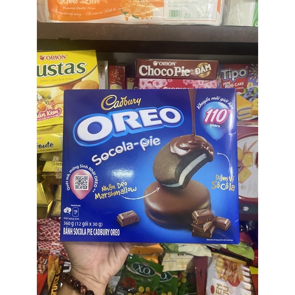 Bánh Oreo socola pie 360g (12 gói >< 30g)