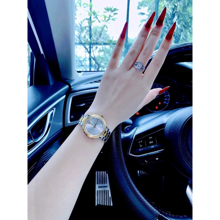 Đồng hồ nữ VERSACE LADIES HELLENYIUM WHITE dây thép demi - 35mm- Máy Thụy-  Bảo hành 24 tháng
