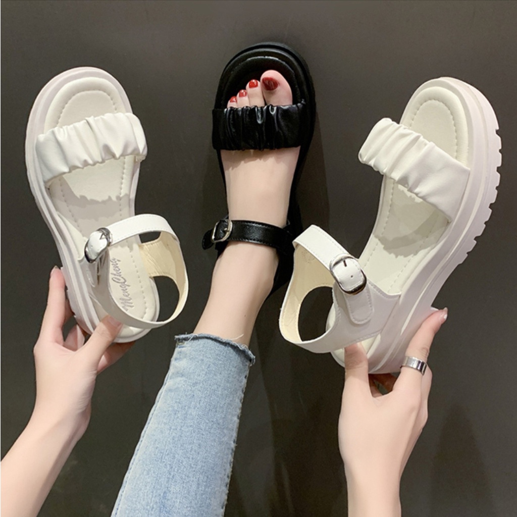 Dép Sandal Nữ Quai Hậu Nhún Xinh Xắn Cực Êm Chân Đế PU Siêu Nhẹ