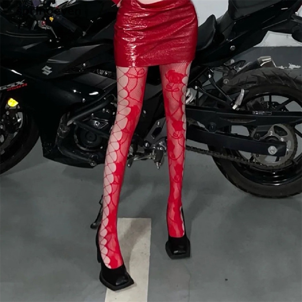 Quần Tất Lưới Dài Màu Sắc Kẹo Ngọt Phong Cách Punk Lolita Gợi Cảm Cho Nữ