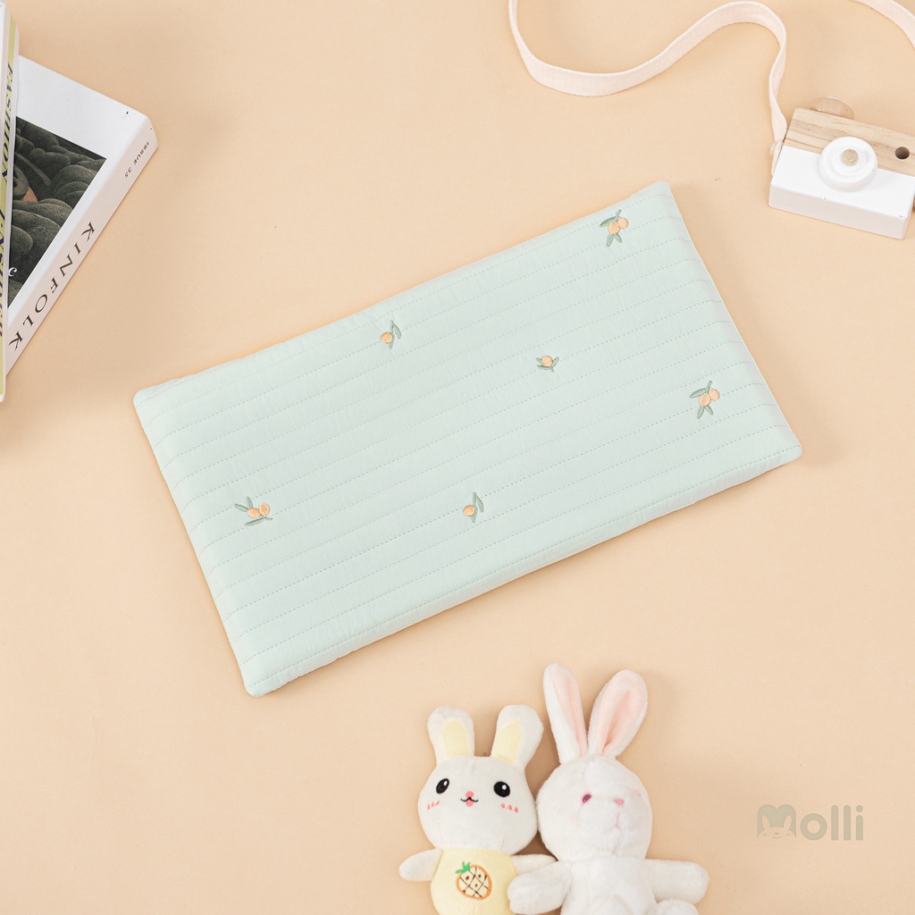 Gối Cao Su Non Cho Bé Kiêm Lót Đầu Trần Bông Molli Chính Hãng Từ Sơ Sinh Đến 5 Tuổi Chất Liệu Mềm Mịn Thoáng Mát