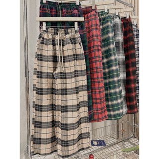 Quần xuông ống rộng kẻ sọc caro 7 màu