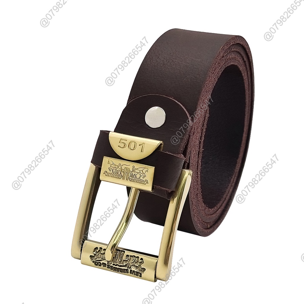 Thắt lưng nam da bò sáp DHM-038 | Mặt khoá kim đầu đồng nguyên khối xoay 360 | Bảo hành 12 tháng