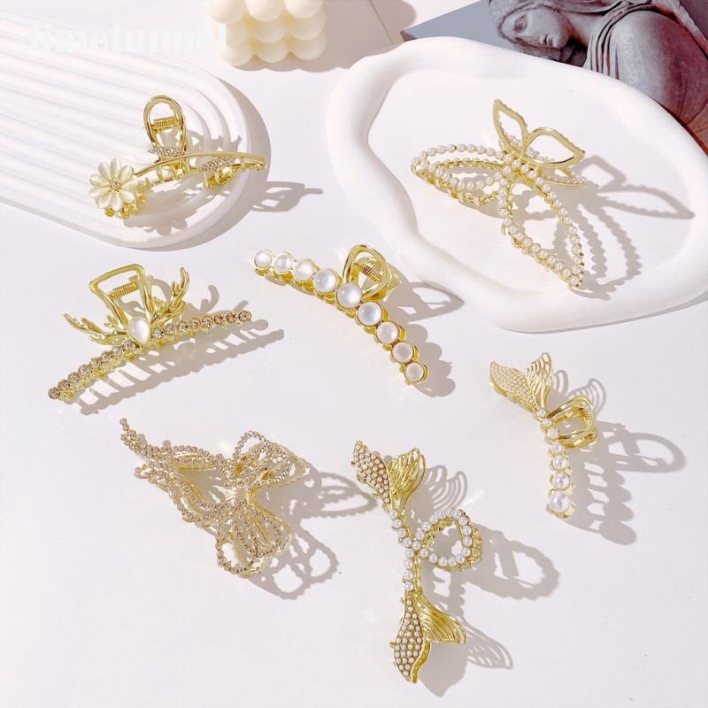 Kẹp Tóc Ngọc Trai Kim Loại Thời Trang Cho Nữ