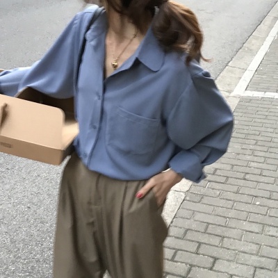 Áo Sơ Mi Chiffon Tay Dài Màu Tím Thiết Kế Mới Thời Trang Mùa Thu Dành Cho