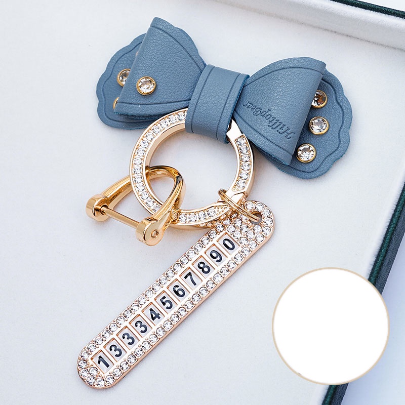 Móc Chìa Khóa Ô Tô Xe Máy Túi Xách Balo Hình Nơ Đính Đá Dễ Thương