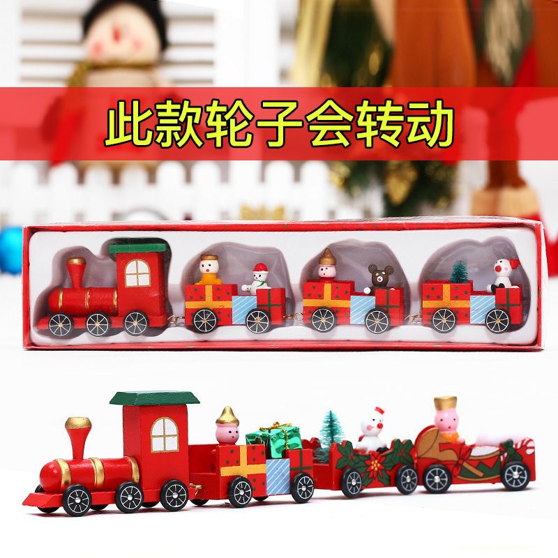 Hàng Bán Chạy Đồ Chơi Tàu Lửa Hoạt Hình Bằng Gỗ Để Bàn Trang Trí Giáng Sinh / Tiệc Sinh Nhật / Tiệc Tùng Bán Chạy Cho Bé