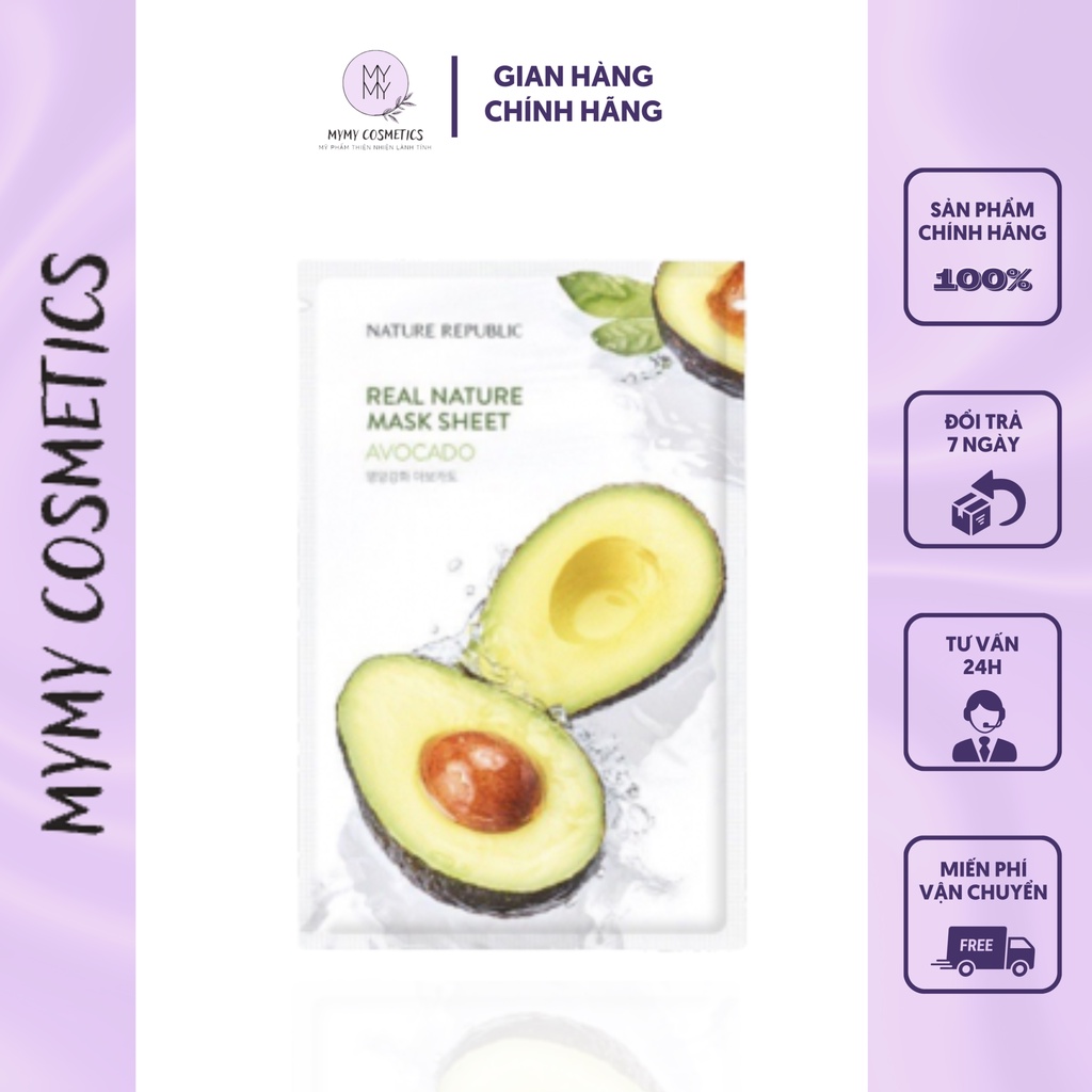 Mặt Nạ Giấy Nature Republic Real Nature Avocado Mask Shee 23ml