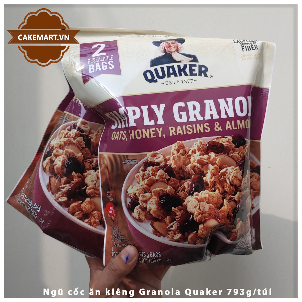 Granola Quaker 973G - Ngũ Cốc Ăn Kiêng Siêu Tiết Kiệm Chỉ 250K