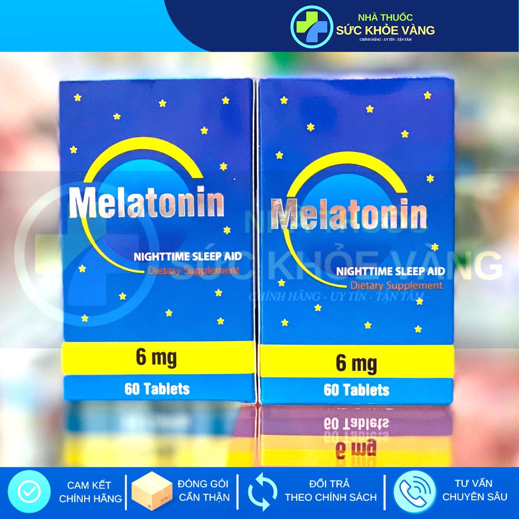 Melatonin 6mg - Hỗ Trợ Cải Thiện Tình Trạng Khó Ngủ, Mất Ngủ Kéo Dài, Mang Đến Giấc Ngủ Sâu