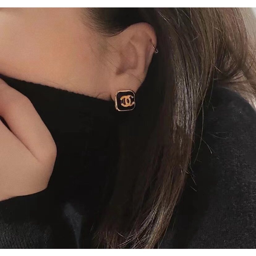 Đôi Bông Tai Mạ Bạc 925 Hình Chữ C Thời Trang