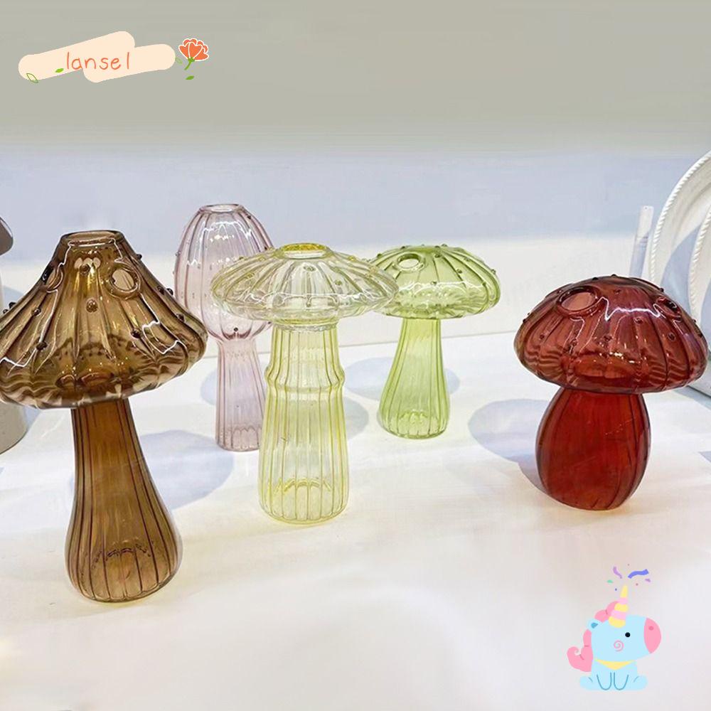 Bình Hoa Thủy Tinh Hình Cây Nấm Đơn Giản Dùng Trang Trí Bàn