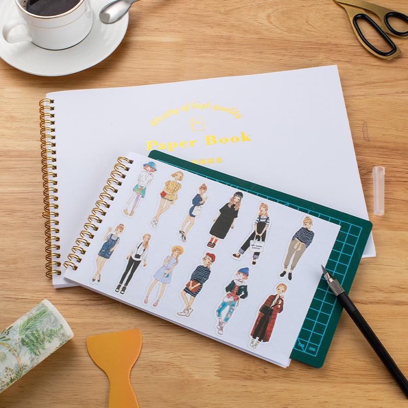 Sổ chiết sticker bìa trơn tone pastel hồng trắng đen cơ bản sưu tầm sticker washi tape xinh xắn tiện lợi