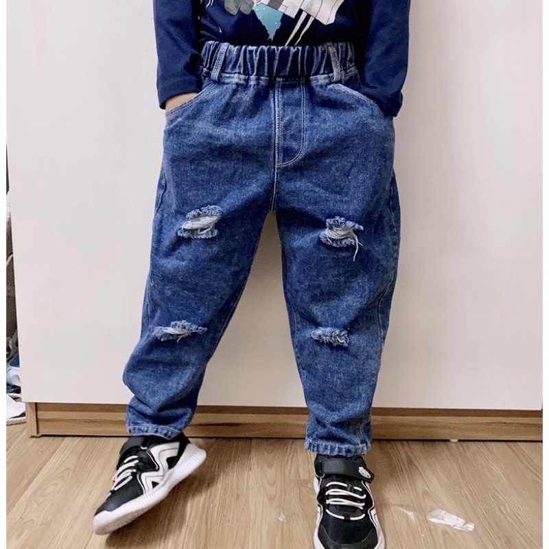 Quần jean dài bé trai baggy bé gái