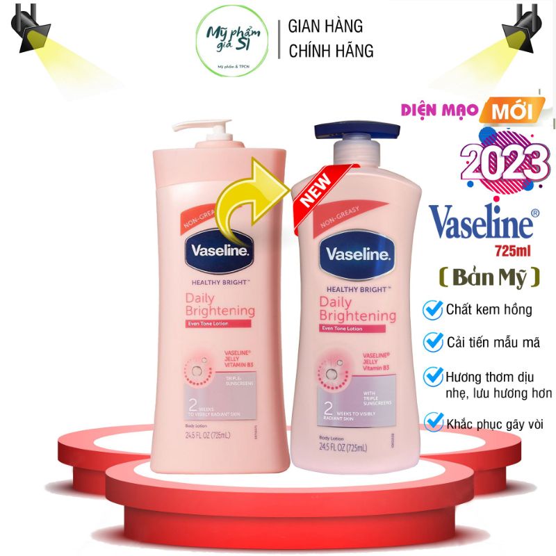 Sữa Dưỡng Thể Trắng Da Vaseline 725ml Mẫu Mới Bản Mỹ