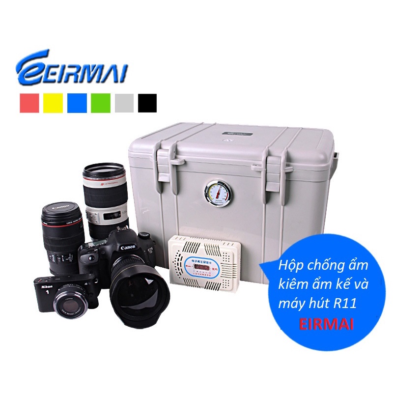 Hình ảnh Thùng hộp chống ẩm Eirmai R11 tích hợp ẩm kế và máy hút ẩm thiết bị máy ảnh #1