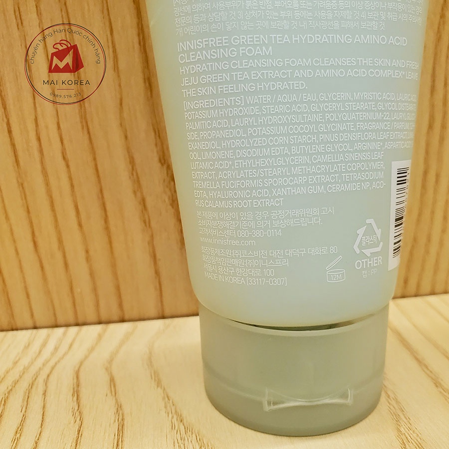 Sữa rửa mặt Innisfree trà xanh GREEN TEA FOAM CLEANSER