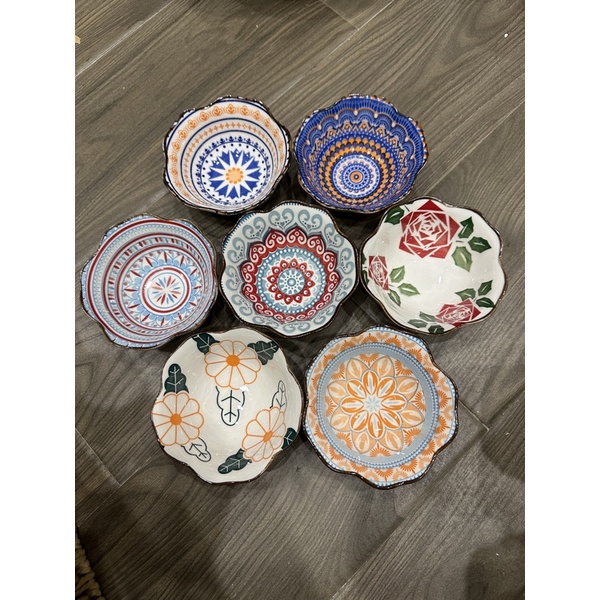 SẴN🌸 Set 5 Bát Chấm 9cm Hoa Tiết Thổ Cẩm