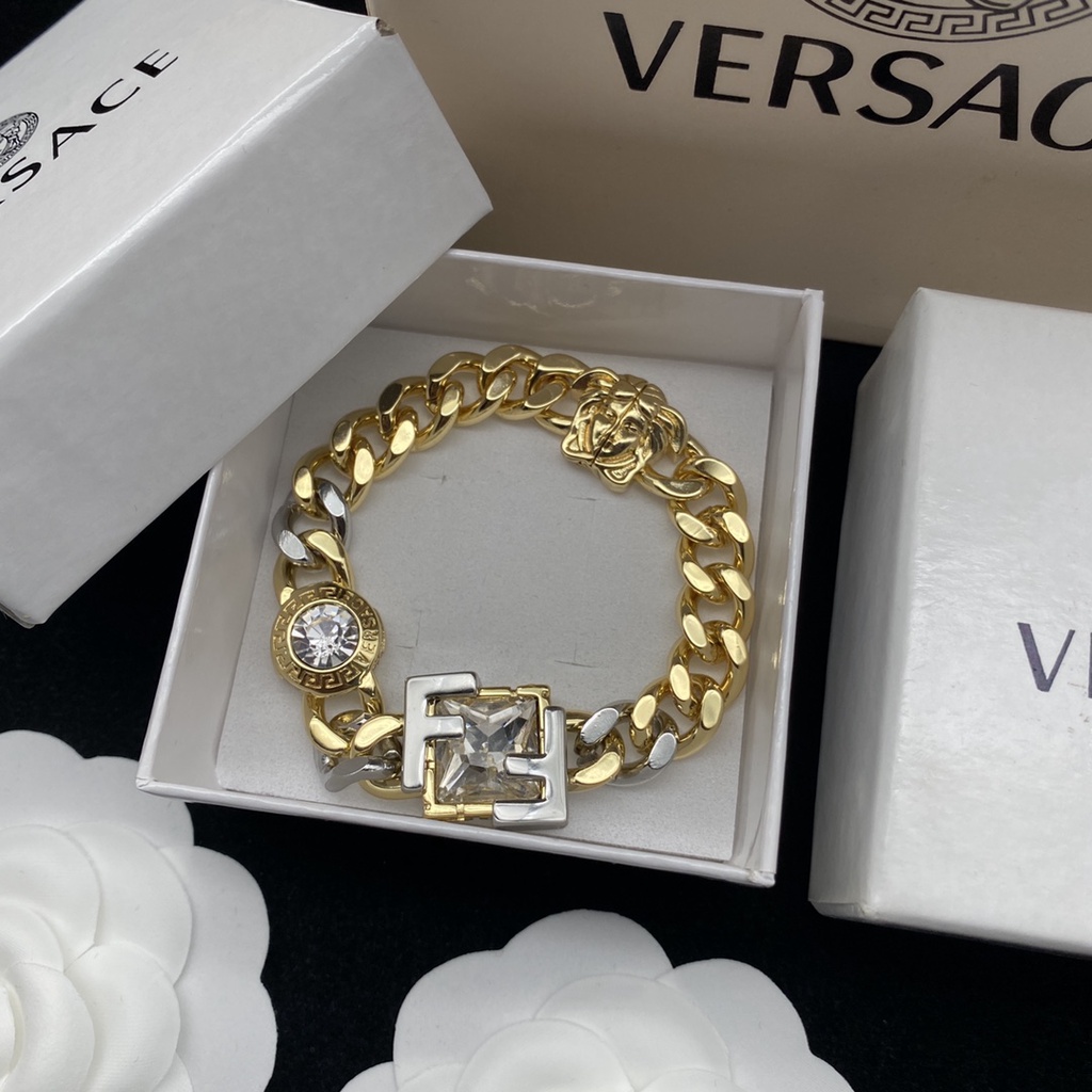 Vòng cổ / Vòng Tay VERSACE Bằng Thép Titan Thời Trang Cao Cấp Cho Nam Nữ