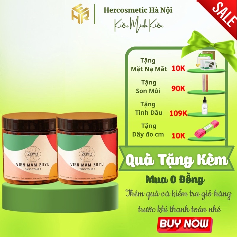 Viên Kẹo Mầm ZuYu Tăng Vòng 1 . Mua 1 Hộp thành   2 Hộp . Mua 1 Được 5 Tặng Kèm Thêm Tinh Dầu Massge tặng Son + dây đo