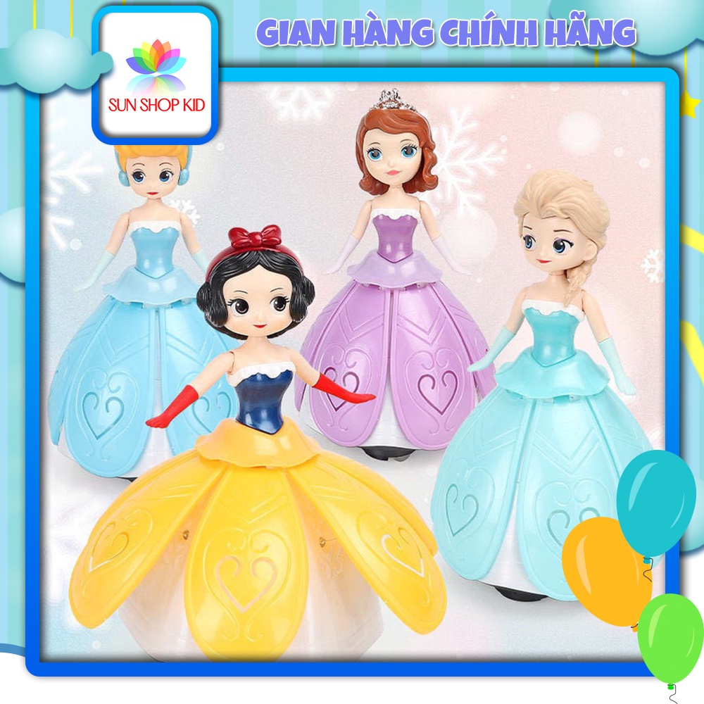 Đồ chơi Búp bê công chúa Elsa nhảy múa xoay tròn phát nhạc có đèn cho bé  - A15
