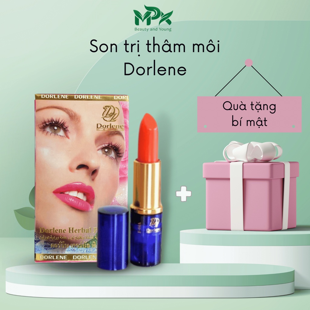 Son trị thâm môi Dorlene herbal pink lip - Son dưỡng ẩm, làm hồng giảm bong tróc môi - MPX