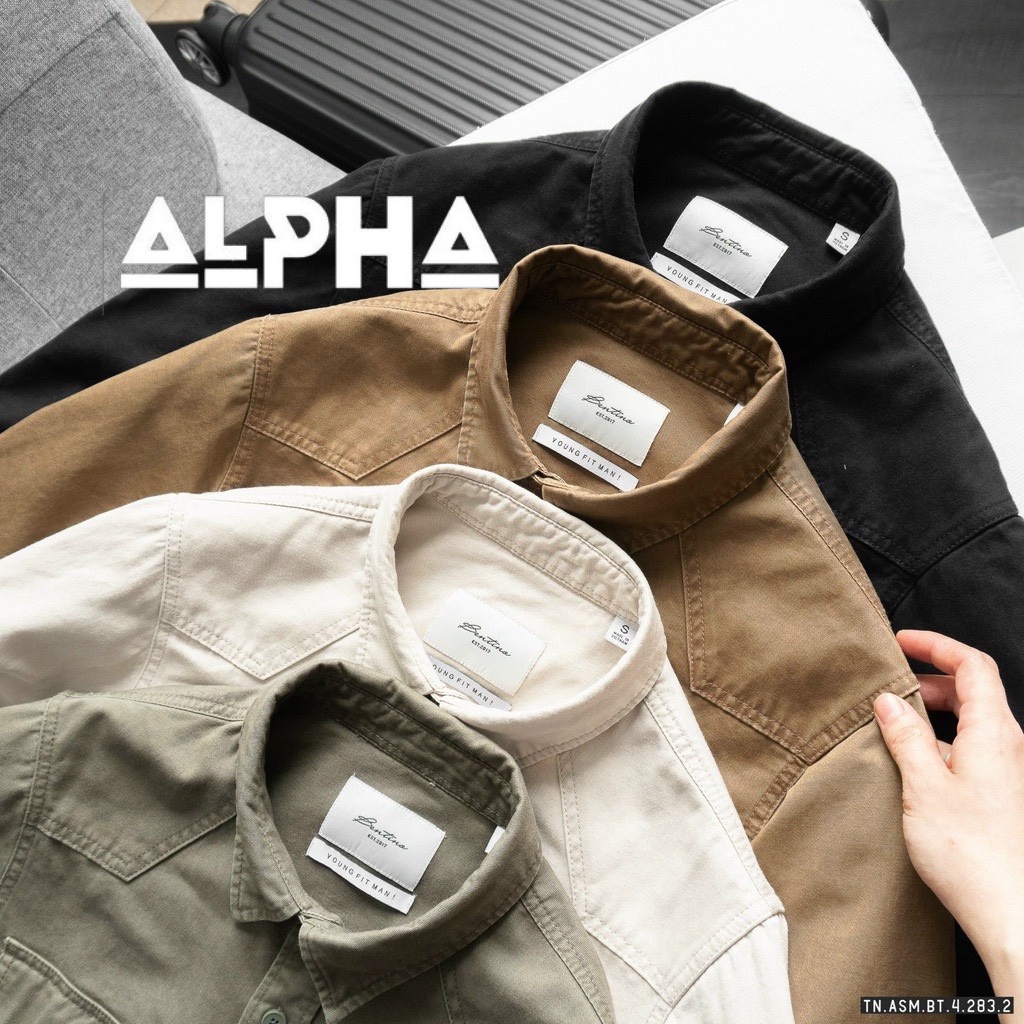 Sơ mi nam kaki 2 túi GEN ALPHA , chất vải kaki dày dặn, form slimfit thoáng mát GEN094