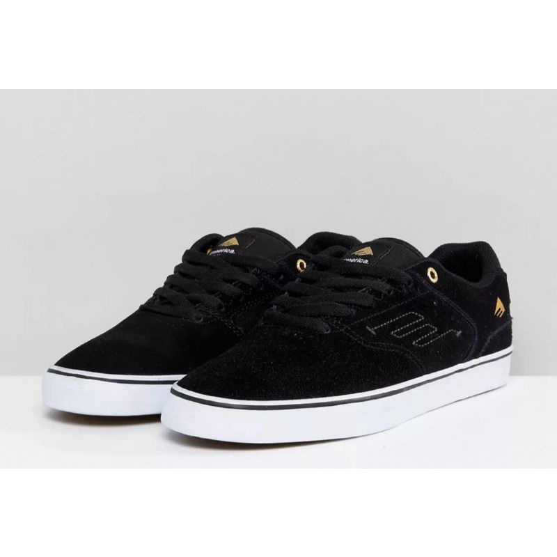 Giày nam Emerica da lộn hoạ tiết logo vàng, giày xuất khẩu