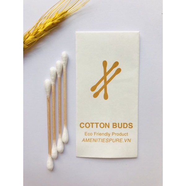 Tăm bông khách sạn tăm bông homestay thân tăm bông gỗ thân thiện môi trường