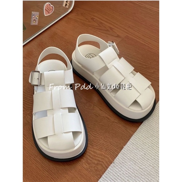 Giày Sandal Nữ Ulzzang - Giày quai hậu nữ đế bằng phong cách La Mã