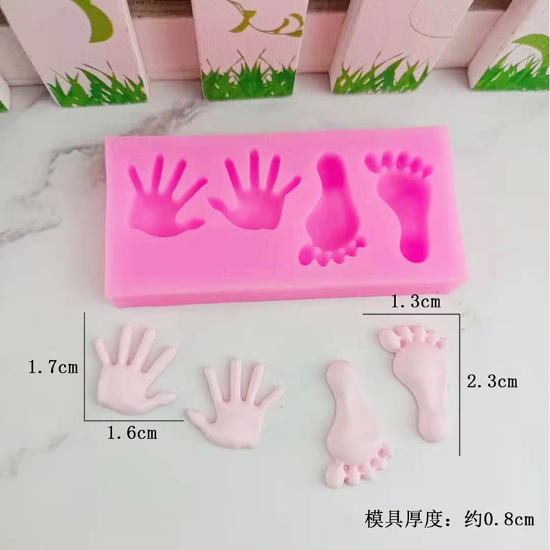 Khuôn silicone Tạo Hình Bàn Chân Em Bé mini Làm Bánh diy