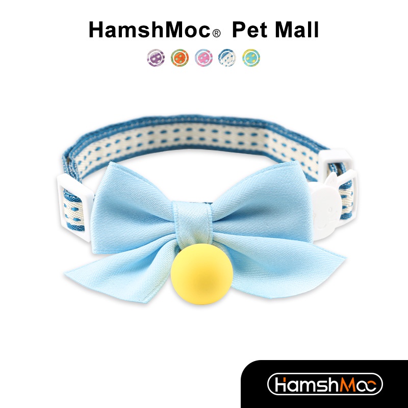 HamshMoc Vòng Cổ Nhẹ Mềm Mại Thoải Mái Bền Bỉ Có Chuông Và Nơ Dễ Thương Có Thể Điều Chỉnh Cho Thú Cưng / Mèo / Thỏ