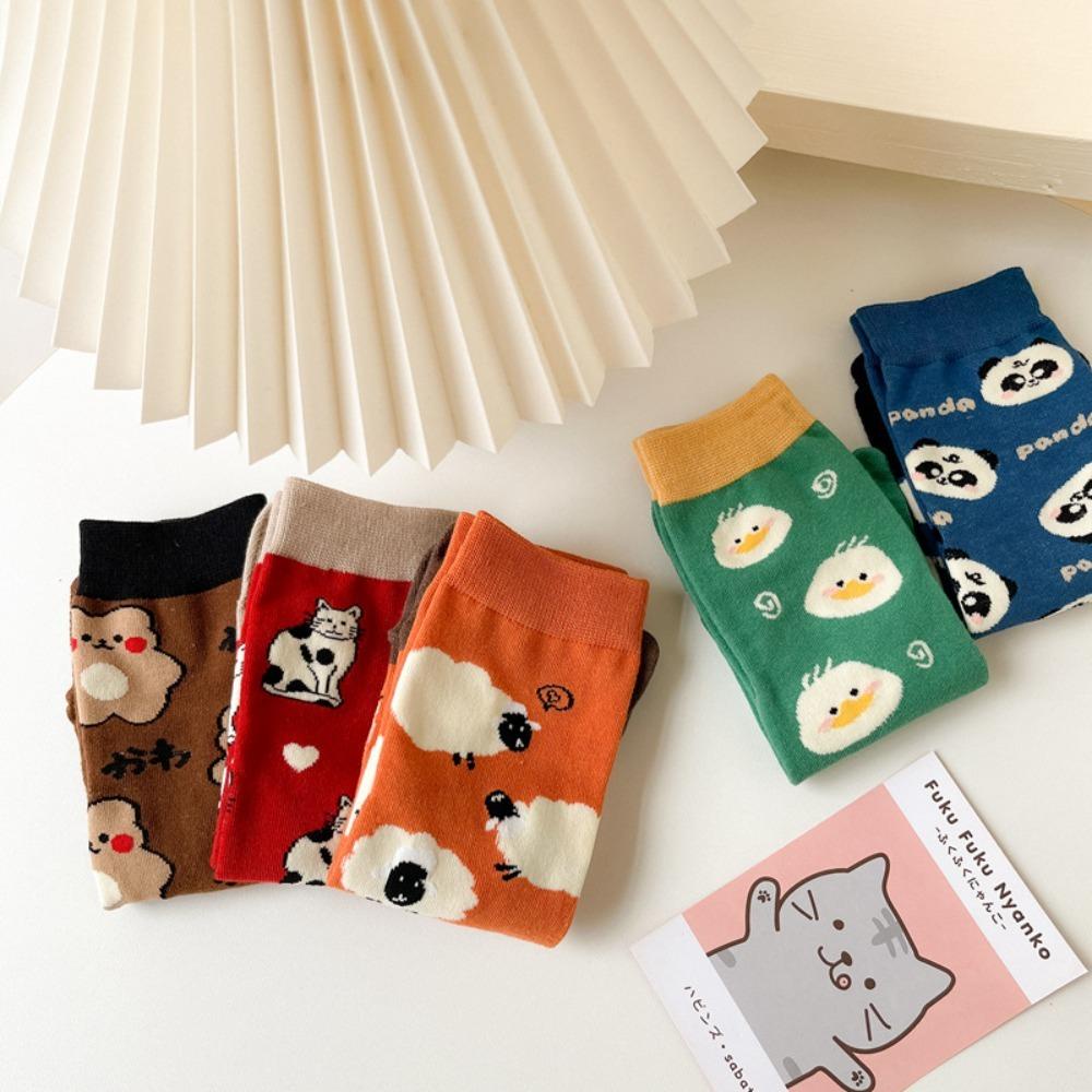 Vớ Cotton Họa Tiết Hoạt Hình Phong Cách Hàn Quốc Độc Đáo Thời Trang Cho Nữ