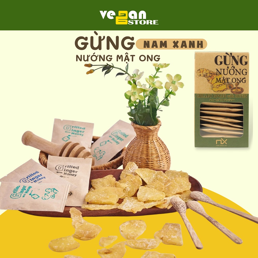 Mứt gừng mật ong sấy dẻo đặc biệt Nam Xanh tăng sức đề kháng chống say tàu xe giữ ấm cơ thể ăn vặt dinh dưỡng