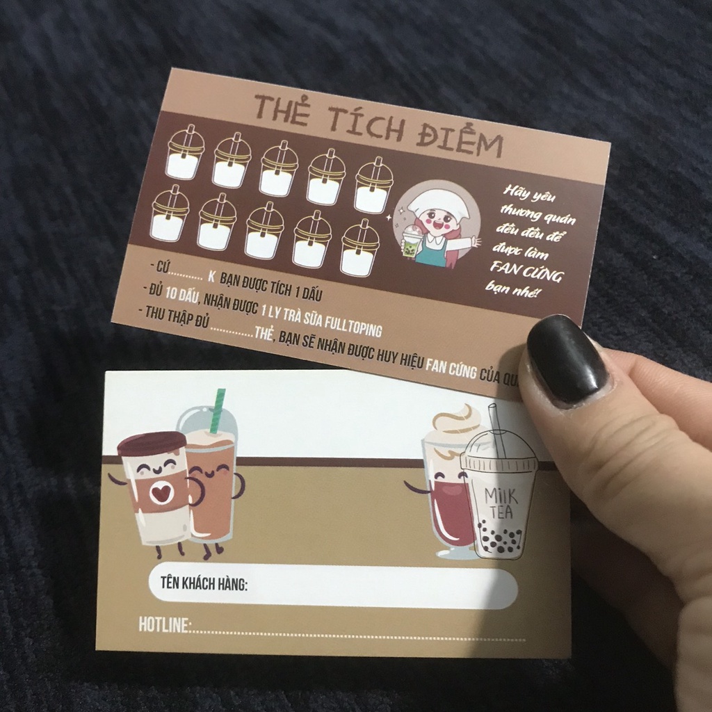 CARD TÍCH ĐIỂM COFFEE - THẺ TÍCH ĐIỂM TRÀ SỮA