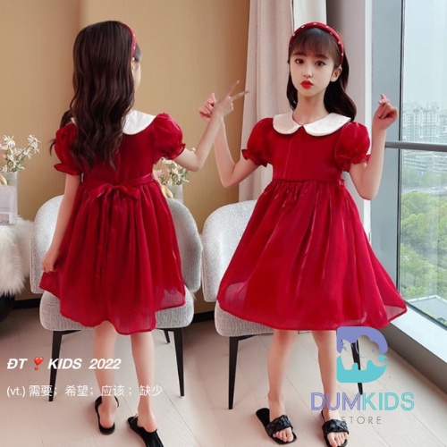 Váy cho bé gái , váy công chúa tơ bồng bềnh kèm bờm ngọc dễ thương cho bé 8-25kg