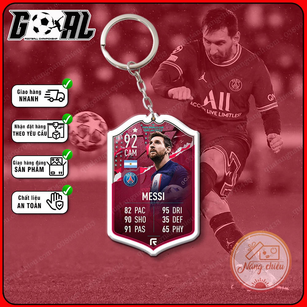 Móc khóa cầu thủ Leo Messi cao cấp hiện đại, phụ kiện treo balo túi xách đẹp hot trend yêu thích nhất CLB PSG[3169-3191]
