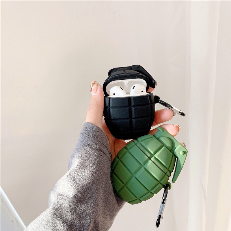 Ốp airpods pro, case airpods 1 2 3 Pro trái boom, luu dan - Tặng kèm móc sắt