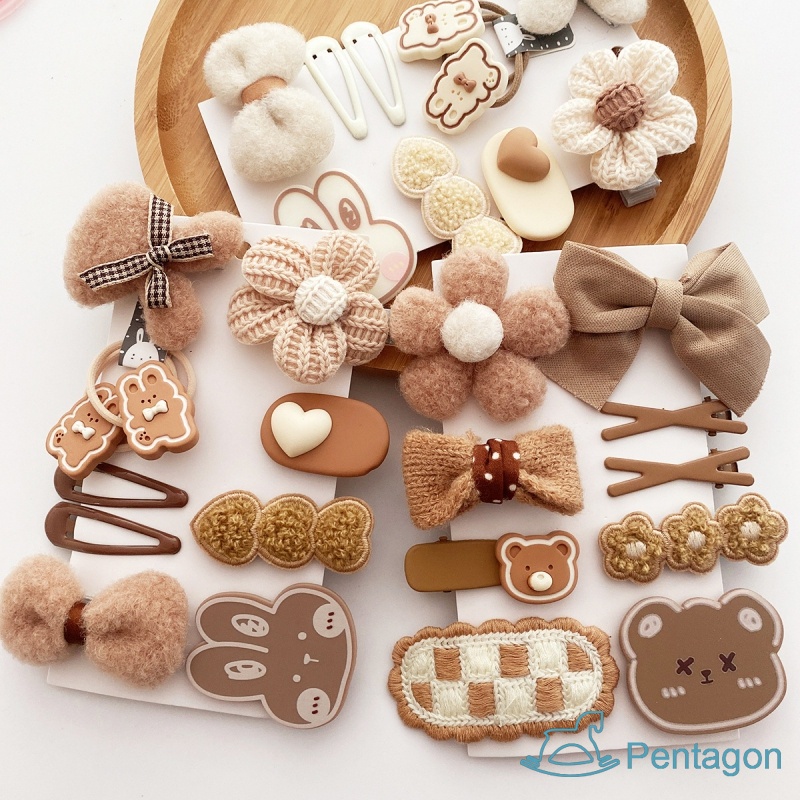 Set 10 Kẹp Tóc Đính Bông Hoa Dễ Thương Cho Bé Gái