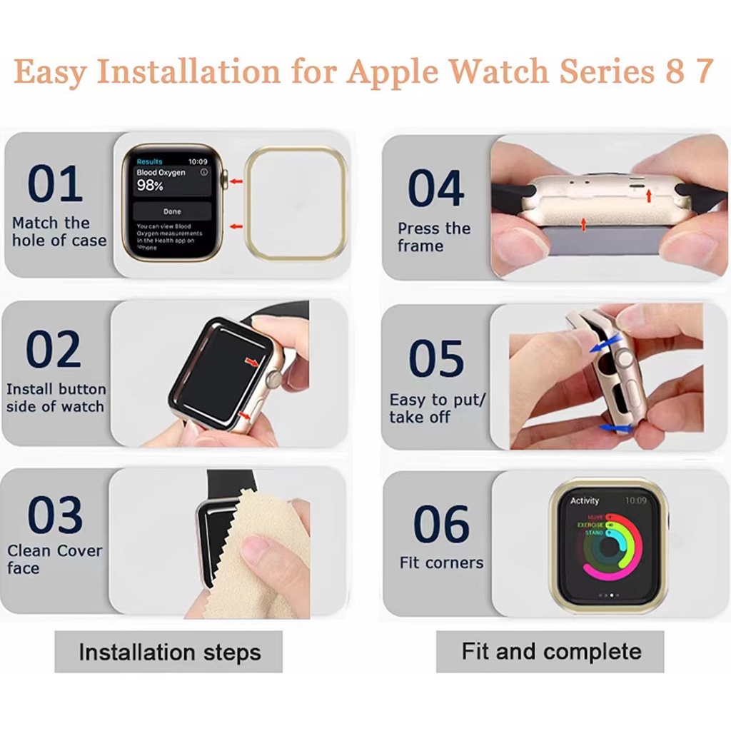 Khung Nhôm Bảo Vệ Cho Đồng Hồ Thông Minh Apple Watch Ultra 8 7 49mm 45mm 41mm IWatch Series 6 Se 5 4 3 38 40 42 44 mm