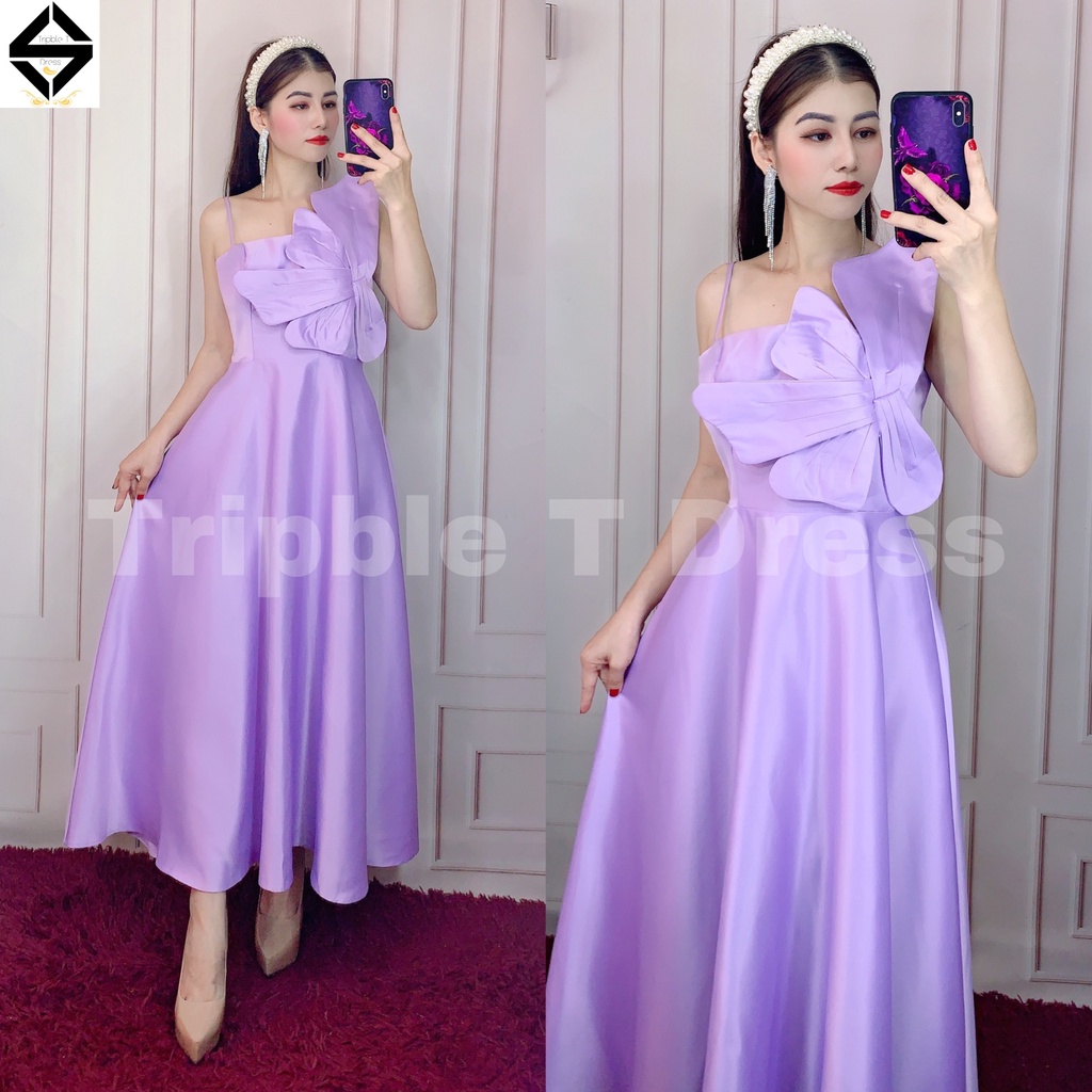 Đầm xòe dự tiệc 2 dây thiết kế hoa 5 cánh TRIPBLE T DRESS - size S/M/L - MS77Y
