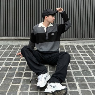 Áo Len Cổ Bẻ RvR MENTAL STRIPES KNIT