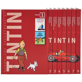 Sách – The adventure of Tintin tiếng anh nhập màu 8 cuốn bìa cứng box set