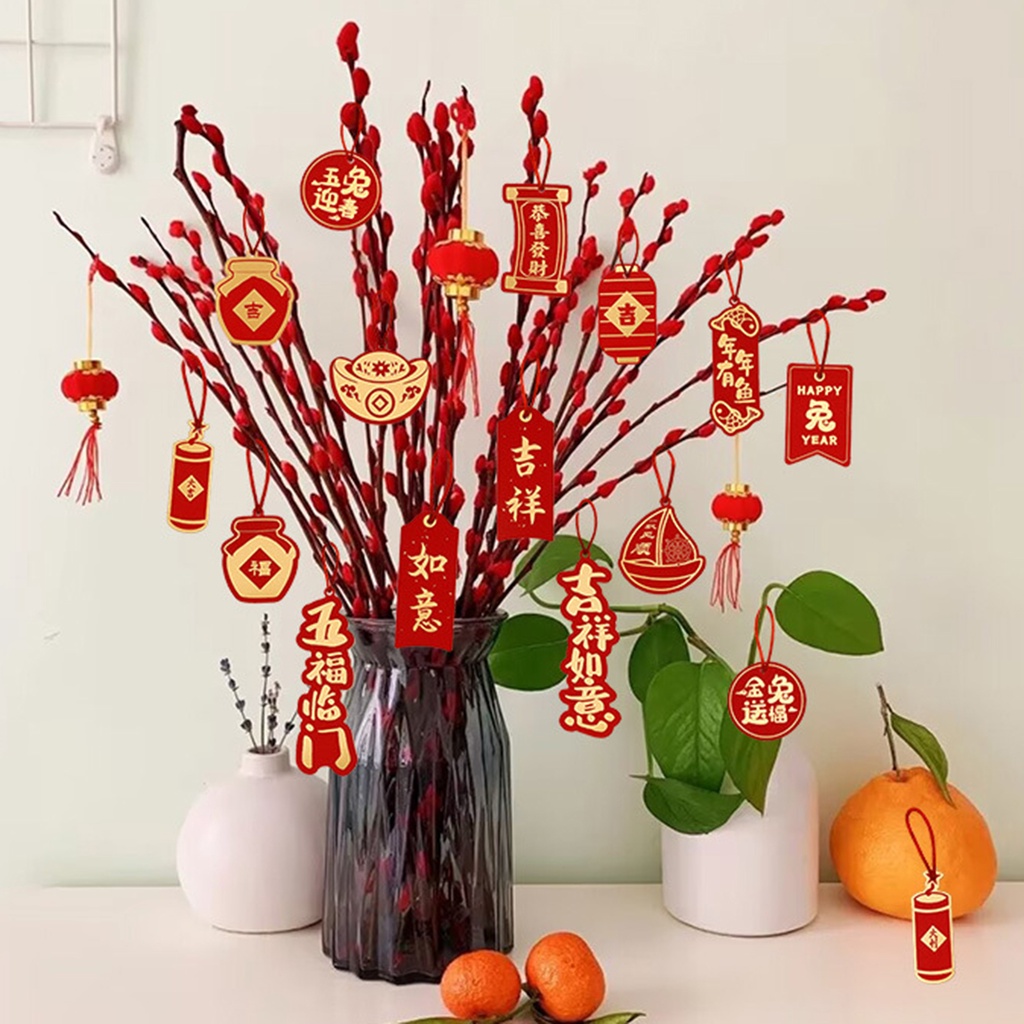 1 Bộ Thẻ Giấy Treo Thủ Công DIY Họa Tiết Thỏ Phong Cách Trung Hoa 2023