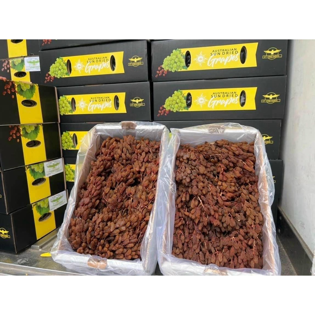 Nho khô rời Thompson Úc ( đóng hộp 800G ) + Nho cành thompson 1kg