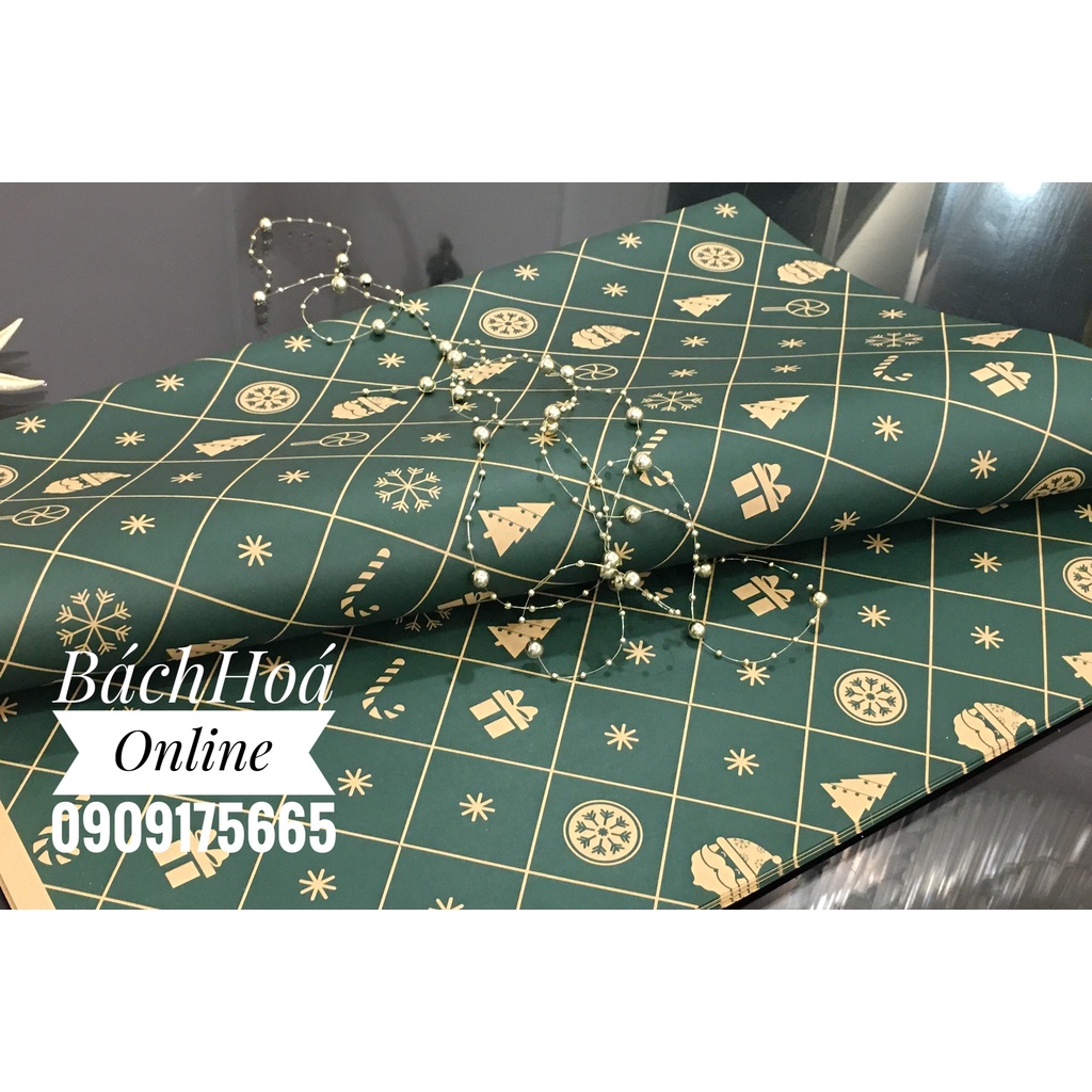 Giấy gói quà Noel-Giáng sinh - Chất liệu kraft