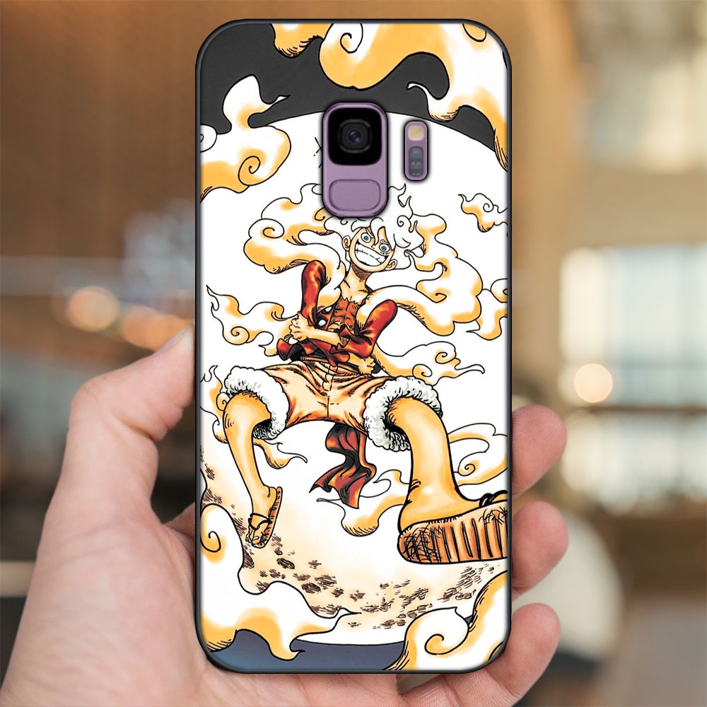 Ốp lưng Samsung S9 viền đen in hình Luffy Gear 5 Nika One Piece Đảo Hải Tặc
